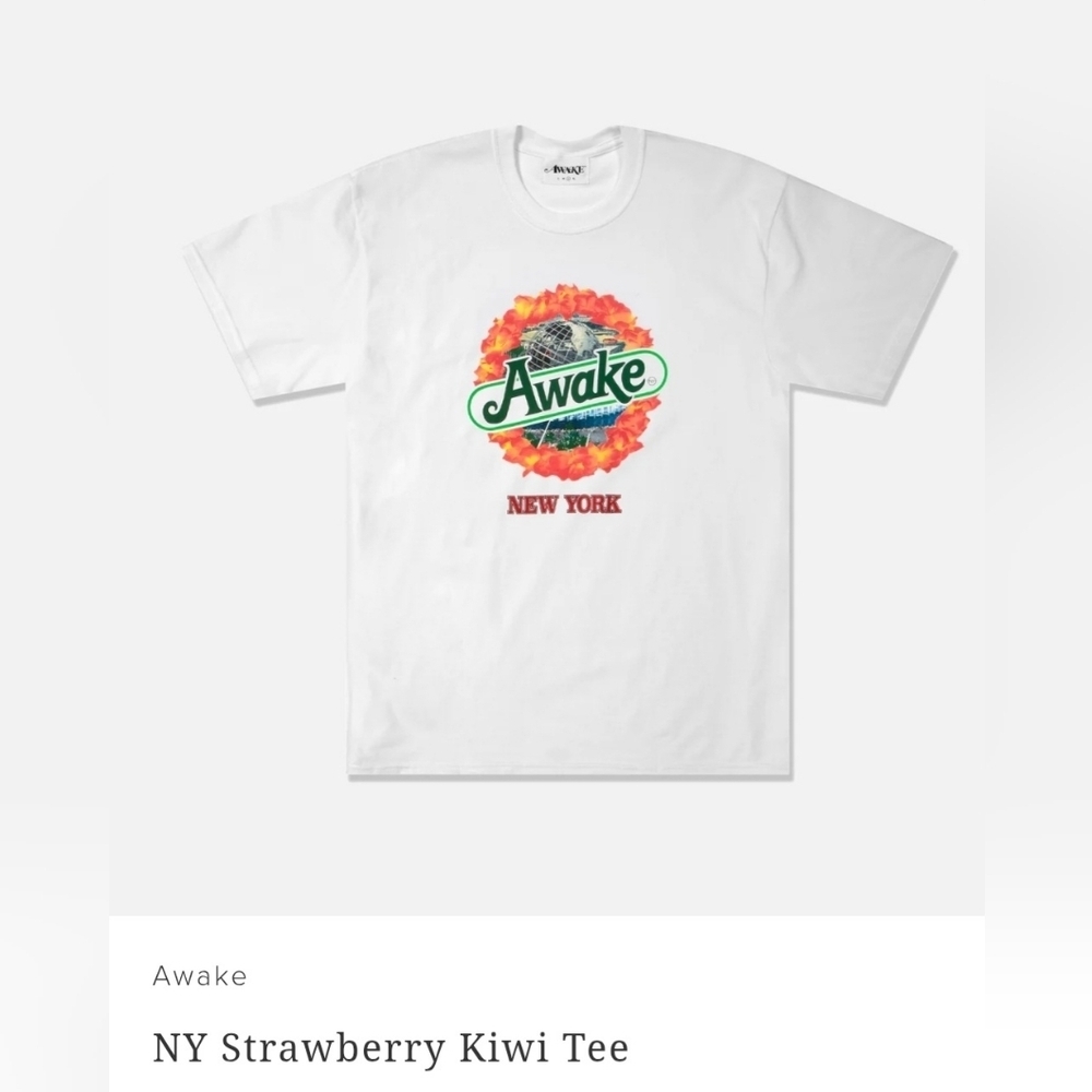 Awake NY Strawberry Kiwi Tee Size Small Unisex Casual Streetwear Eclectic